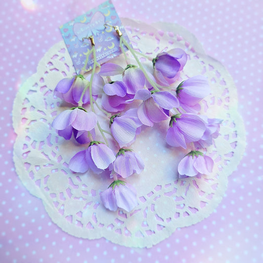 Wisteria Earrings | Purple Flower Earrings | Fabric Flower | Spring Earrings | Floral Earring | Pastel Flowers | May Day Earrings (Copy) (Copy) (Copy)