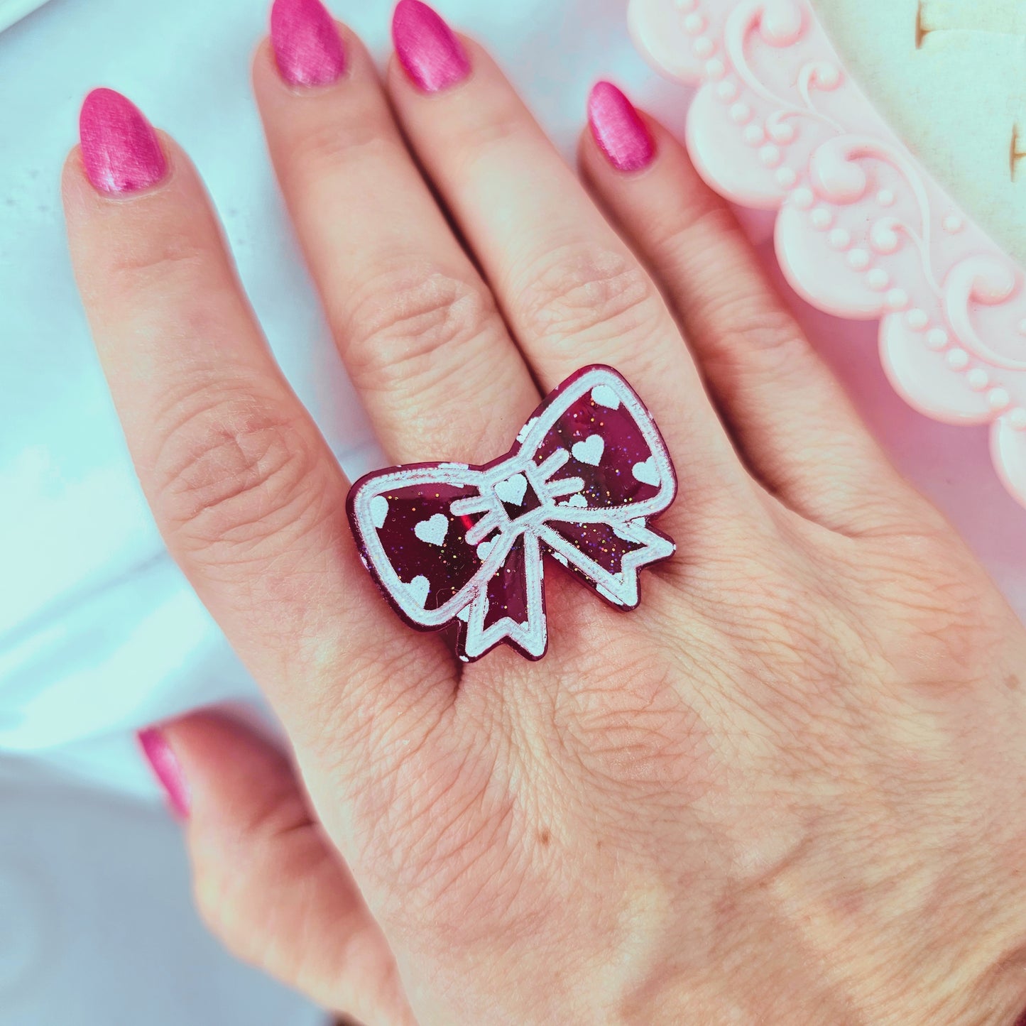 Valentines Bow Ring | Lovecore Ring | Valentines Ring | Lolita Ring