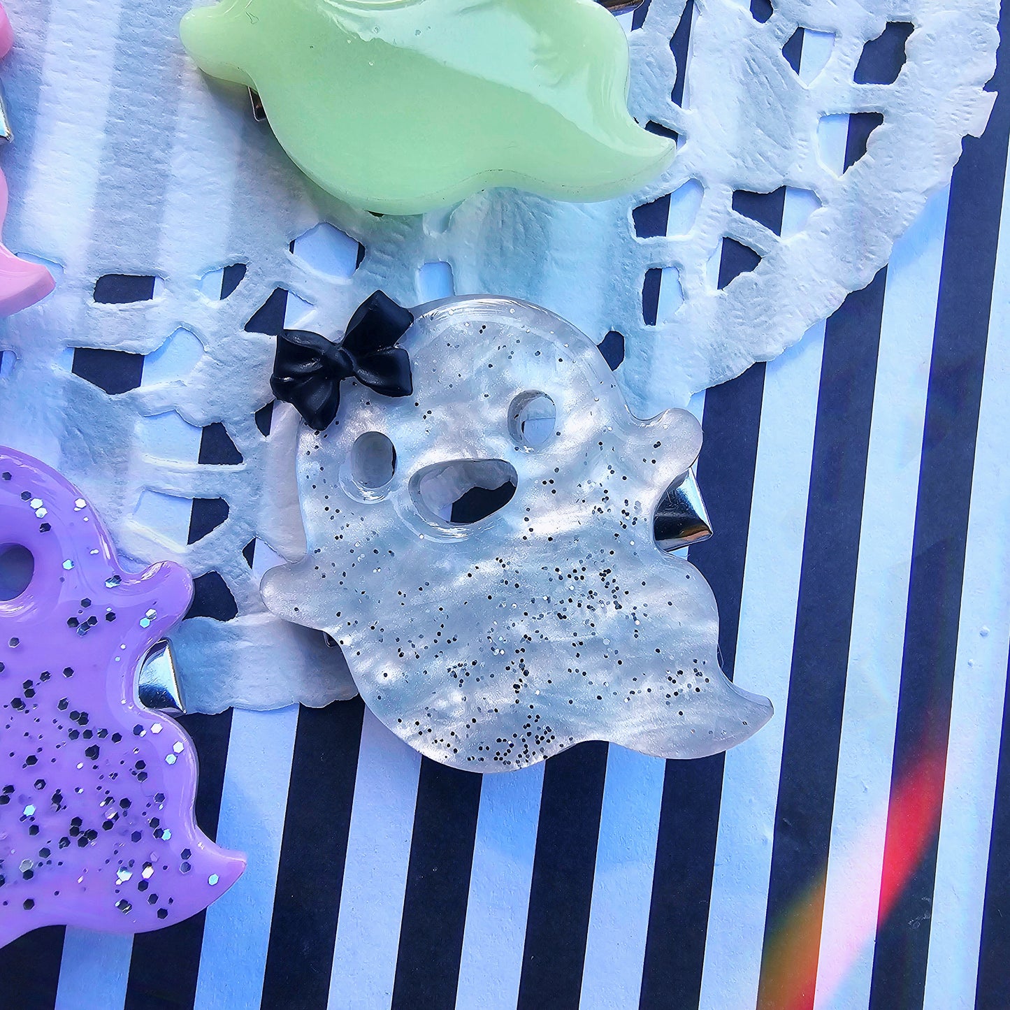 Kawaii Ghost Hair Clip | Glow in the Dark Hair Clip | Halloween Hair Clip | Ghost Clip