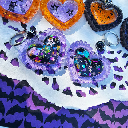 Halloween Heart Earrings | Goth Earrings | Gothic Lolita Earrings