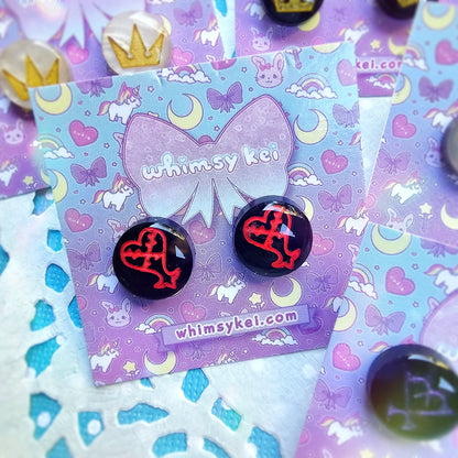 Kingdom Hearts Stud Earring | Video Game Stud Earring | Kingdom Hearts Earring | Heartless Earring