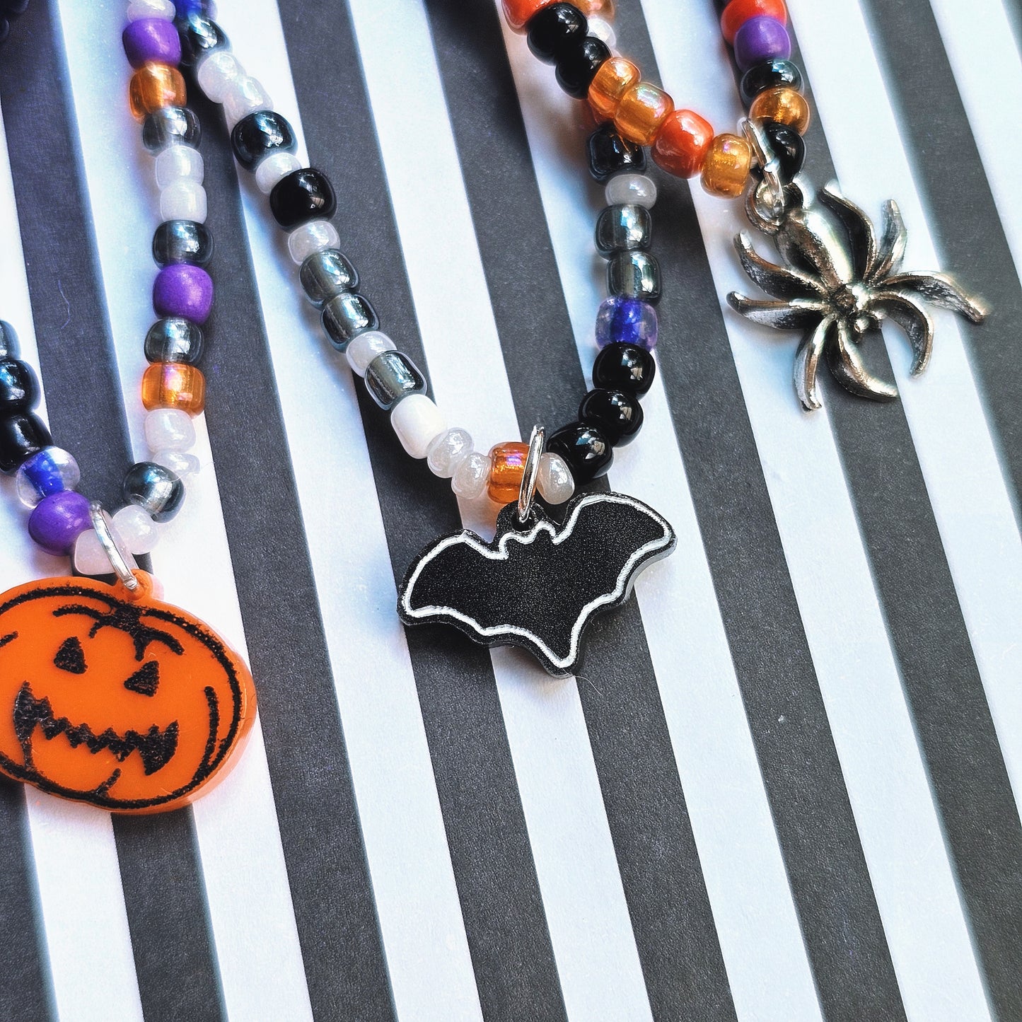 Halloween Kandi Choker | Halloween Choker | Bat Choker | Pumpkin Choker