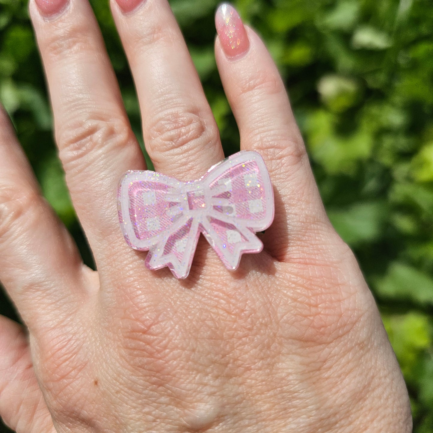 Gingham Bow Ring | Spring Ring | Gingham Ring | Lolita Ring
