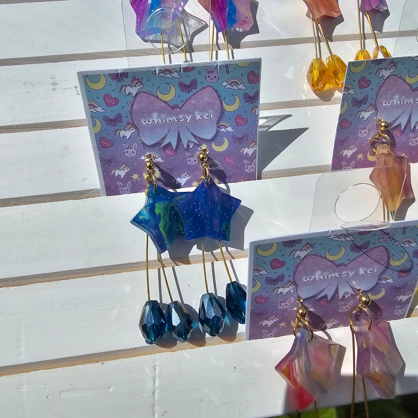 Marble Star Earrings | Mahou Kei Earrings | Fairy Kei | Star Stud Earrings | Pastel Earrings