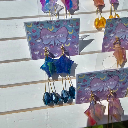 Marble Star Earrings | Mahou Kei Earrings | Fairy Kei | Star Stud Earrings | Pastel Earrings