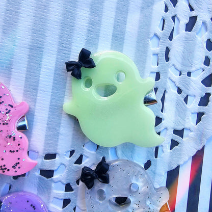 Kawaii Ghost Hair Clip | Glow in the Dark Hair Clip | Halloween Hair Clip | Ghost Clip