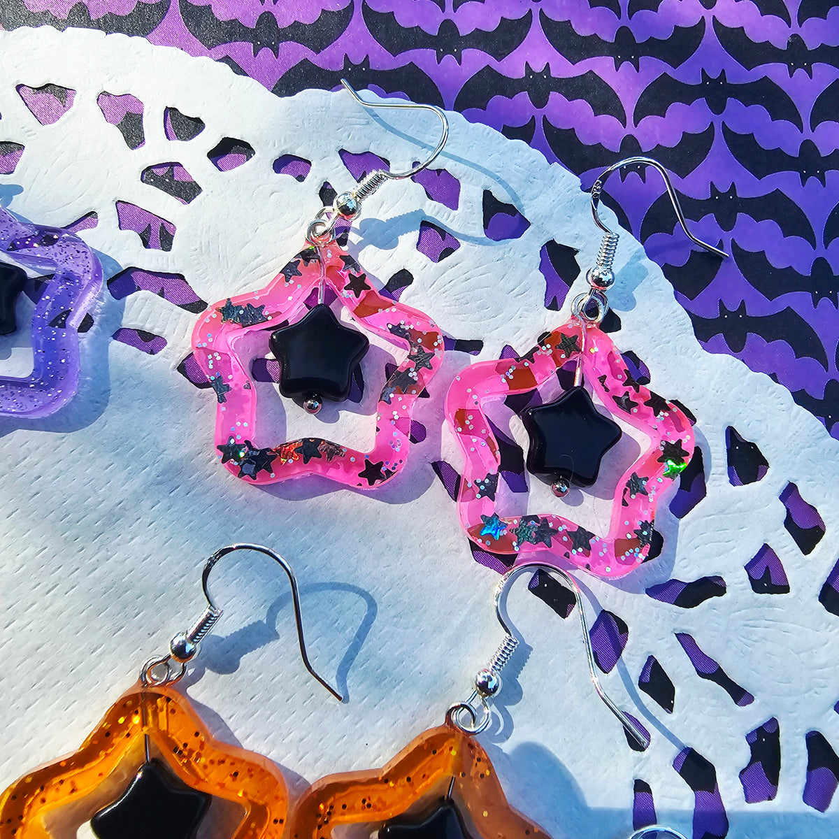 Halloween Star Earrings | Goth Earrings | Gothic Lolita Earrings