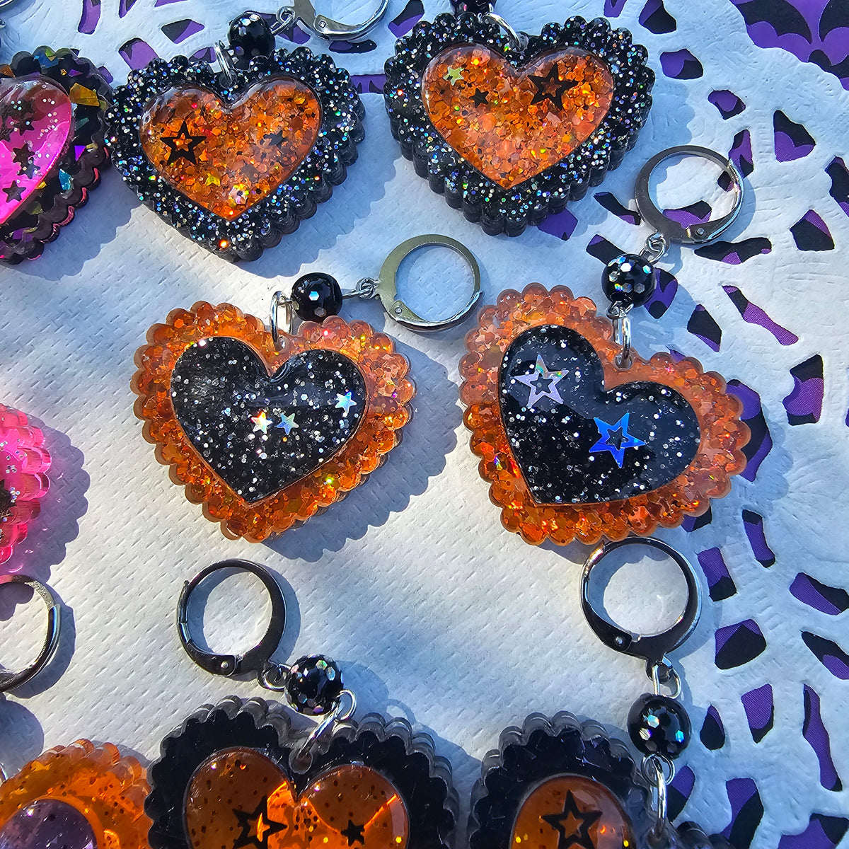 Halloween Heart Earrings | Goth Earrings | Gothic Lolita Earrings