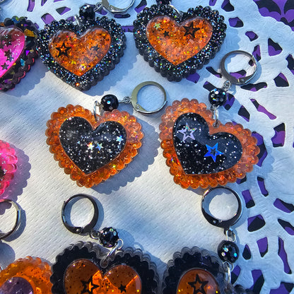 Halloween Heart Earrings | Goth Earrings | Gothic Lolita Earrings