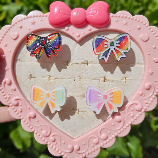 Rainbow Bow Ring | Rainbow Ring | Valentines Ring | Lolita Ring | Fairy Kei Ring | Decora Kei Ring