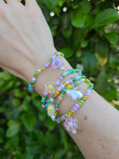 Floral Kandi Bracelets | Friendship Bracelets | Flower Bracelets | Spring Bracelet