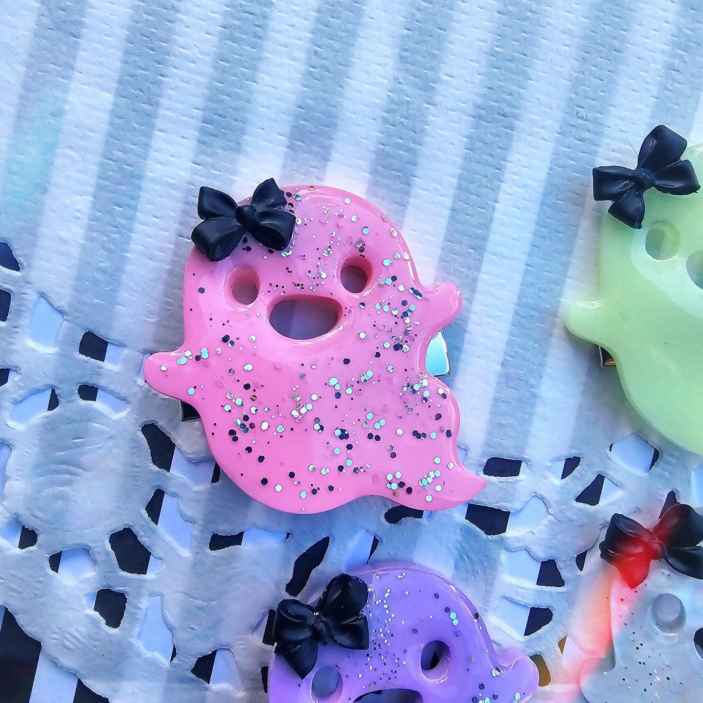 Kawaii Ghost Hair Clip | Glow in the Dark Hair Clip | Halloween Hair Clip | Ghost Clip