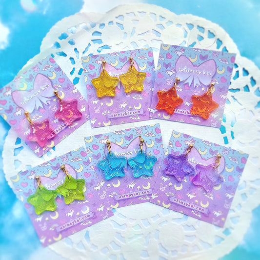 Jelly Star Earrings | Mahou Kei Earrings | Fairy Kei | Star Stud Earrings | Pastel Earrings