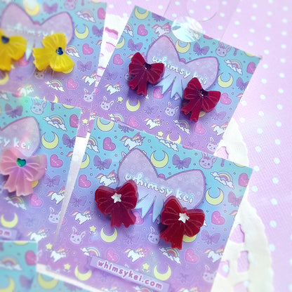 Sailor Moon Bow Stud Earring | Magical Girl Bow Stud Earring | Anime Stud