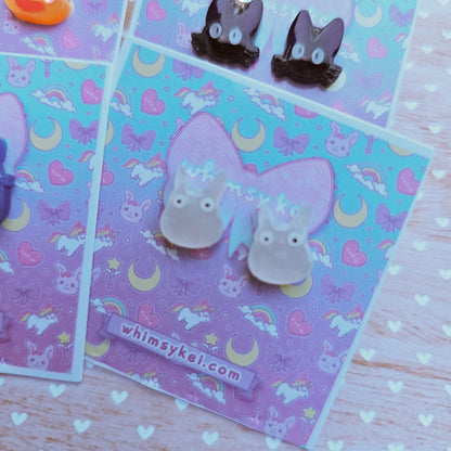 Character Stud Earrings | Anime Inspired Earrings | Cat Earrings | Fire Earrings
