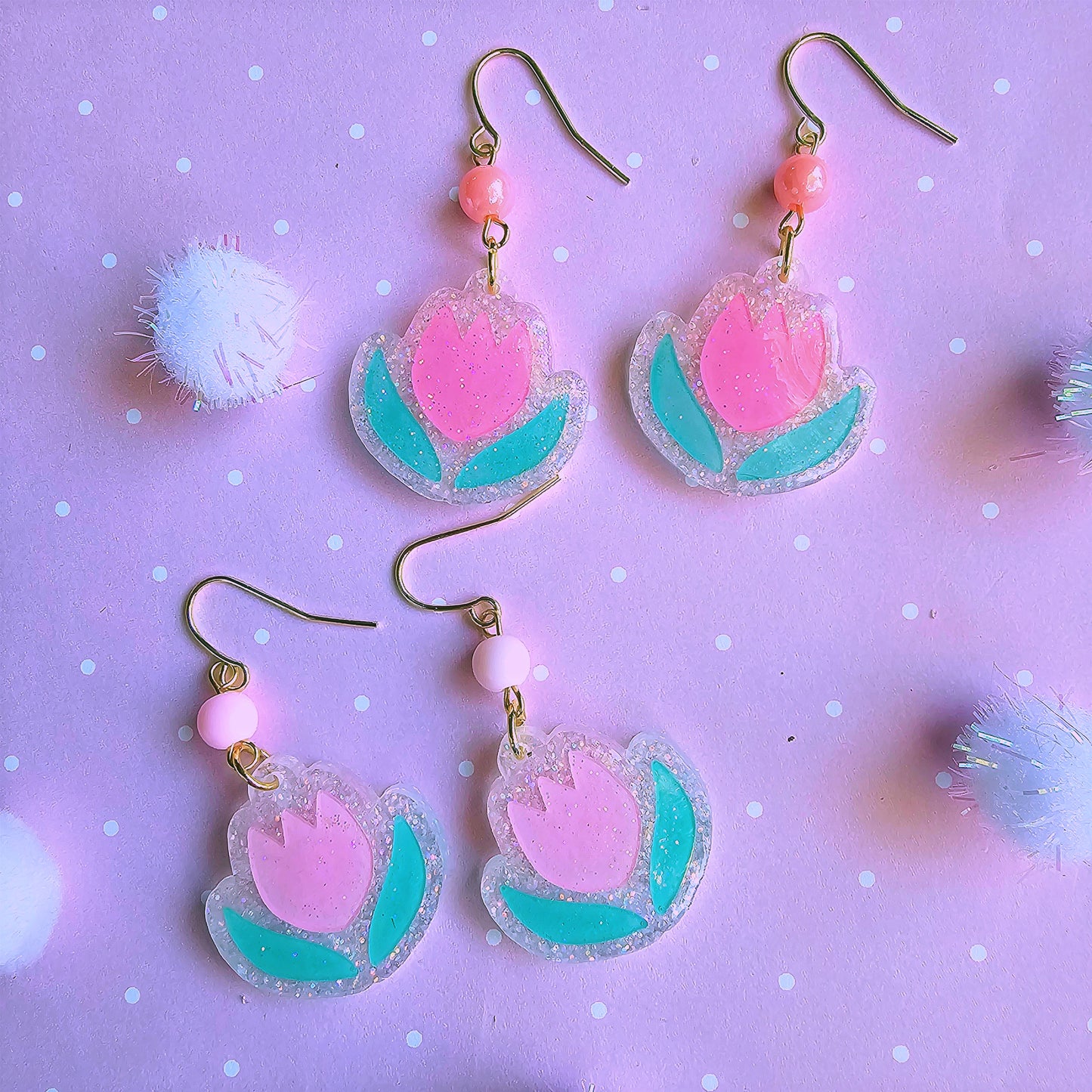 Pastel Tulip Earrings | Flower Earrings | Pink Tulip | Cottage Core Earrings | Spring Earrings | Summer Earrings | Easter Earrings