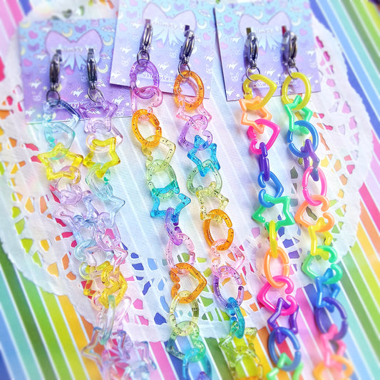 Rainbow Plastic Chain | Belt Loop Chain | Kidcore Pants Chain | Wallet Chain