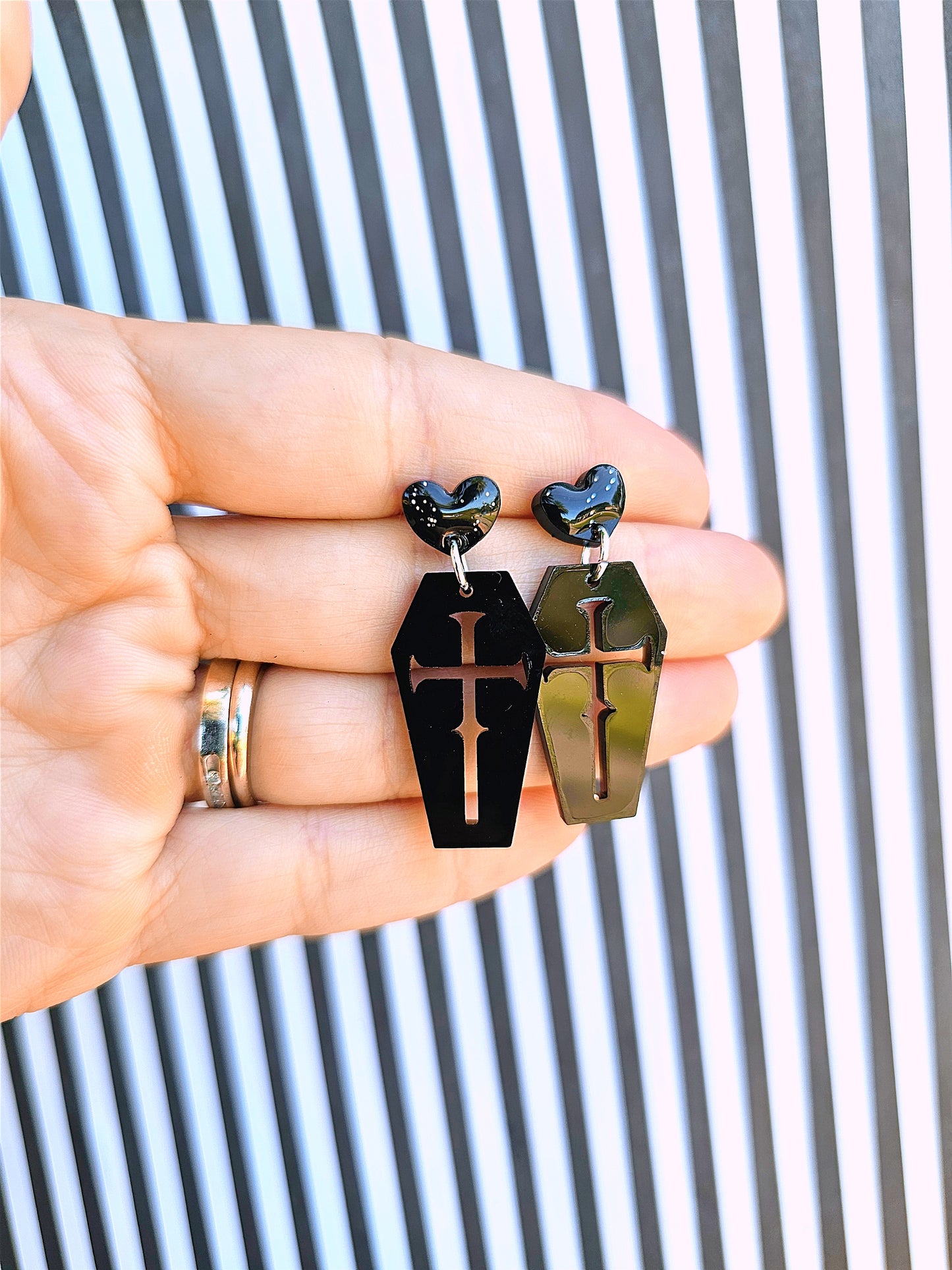 Gothic Coffin Earrings | Halloween Earrings | Gothic Earrings