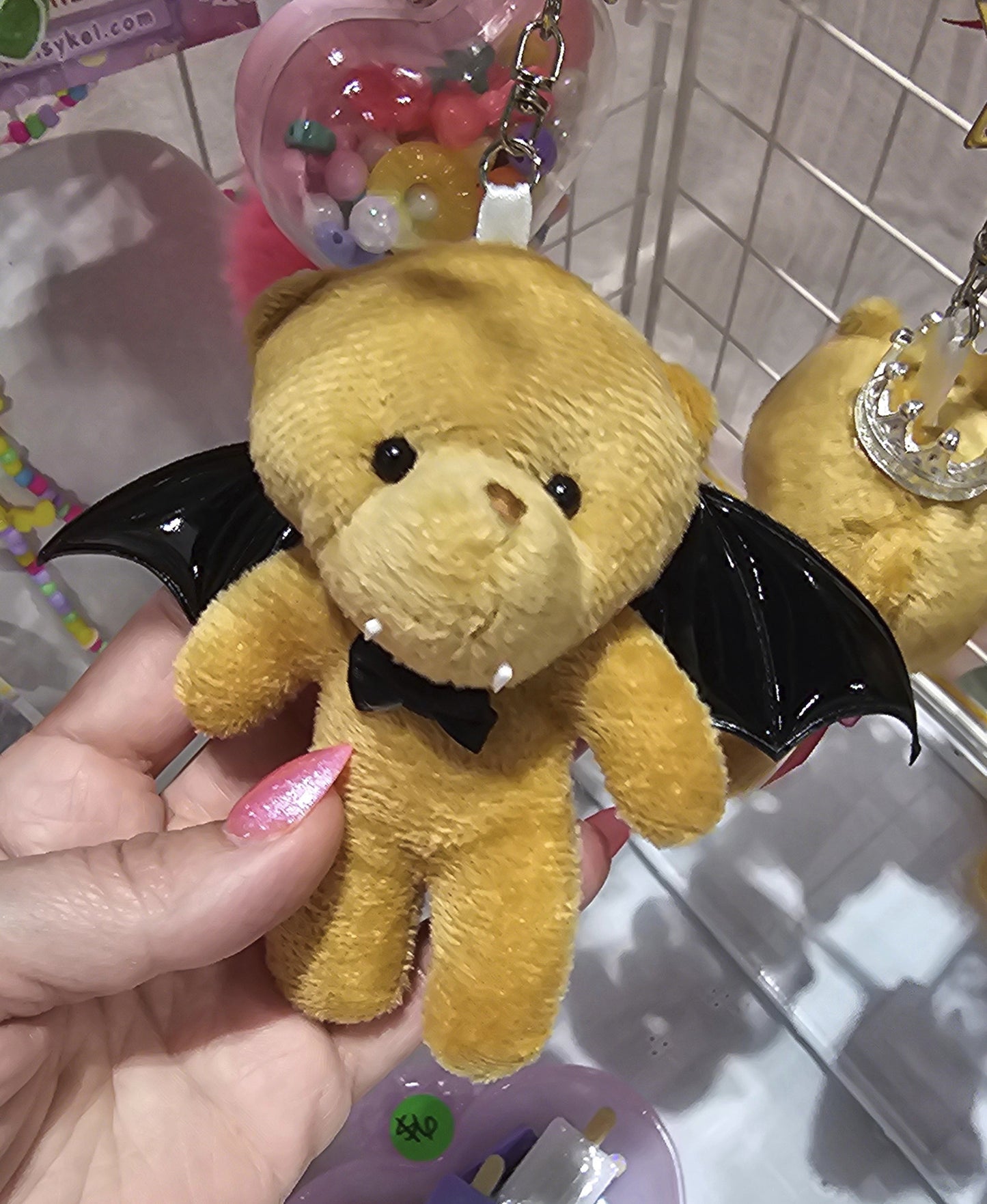 Vampire Bear Charm | Plush Bear Keychain | Halloween Bear | Halloween Charm | Cute Vampire | Cute Charm | Halloween Bag Charm