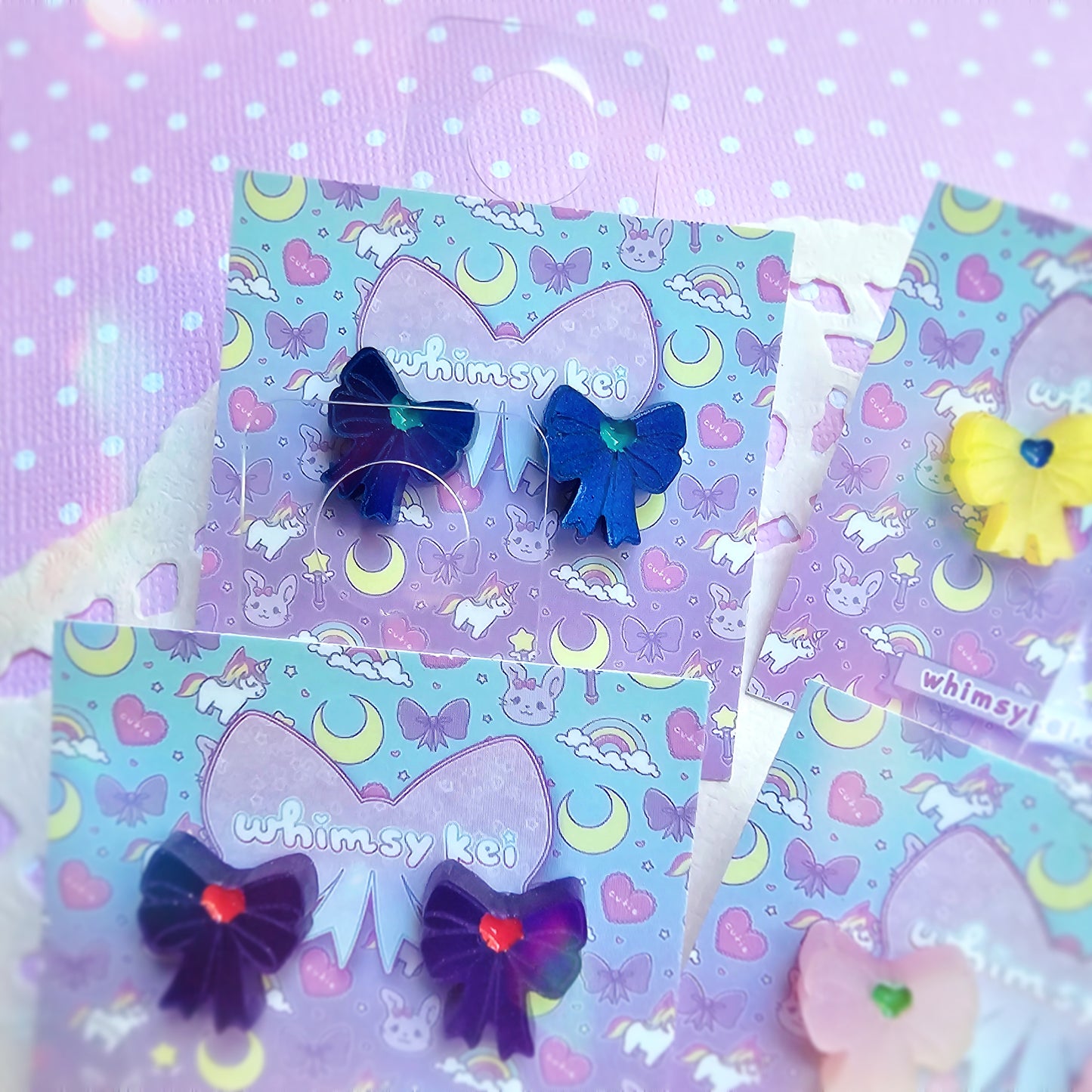 Sailor Moon Bow Stud Earring | Magical Girl Bow Stud Earring | Anime Stud