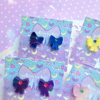 Sailor Moon Bow Stud Earring | Magical Girl Bow Stud Earring | Anime Stud