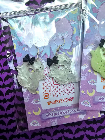 Kawaii Ghost Earrings | Glow in the Dark Earrings | Halloween Earrings