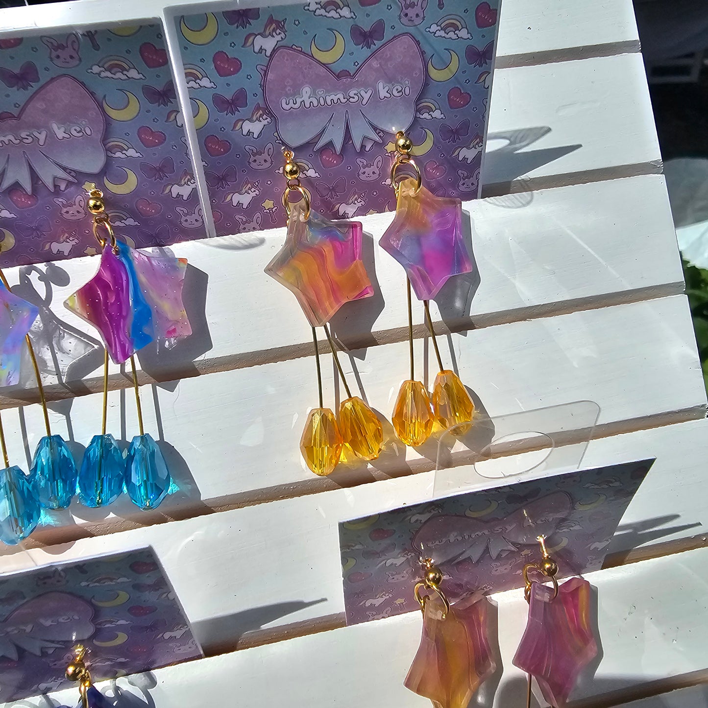Marble Star Earrings | Mahou Kei Earrings | Fairy Kei | Star Stud Earrings | Pastel Earrings