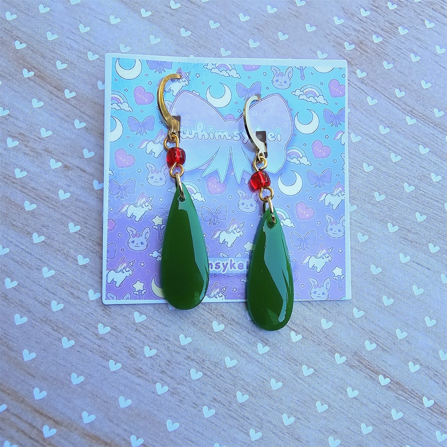 Howl Earrings | Moving Castle Earrings | Wizard Earrings | Green Earrings | Anime Inspired Earrings