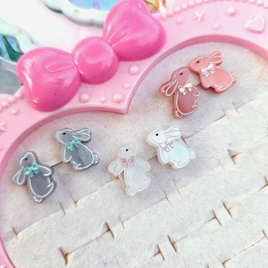 Easter Bunny Studs | Rabbit Studs | White Bunny Earrings | Brown Bunny | Easter Earrings | Easter Studs