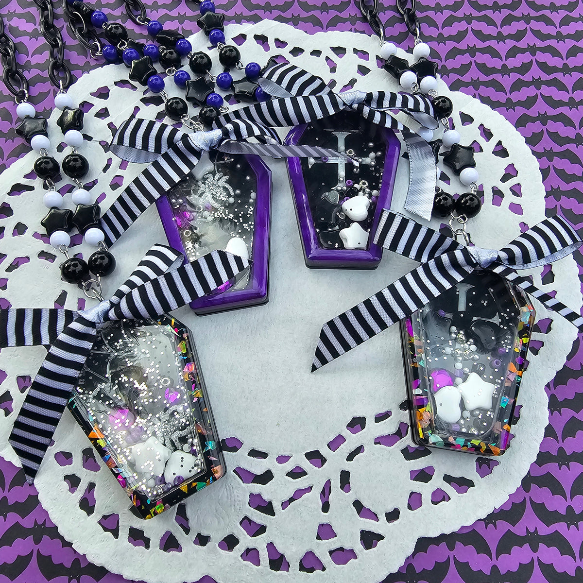 Gothic Coffin Shaker Necklace | Halloween Shaker | Gothic Necklace | Halloween Necklace