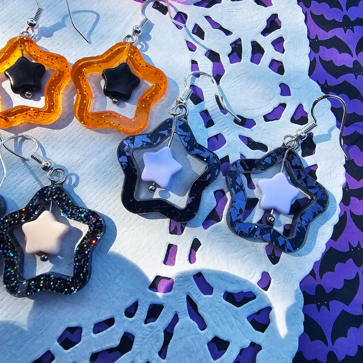 Halloween Star Earrings | Goth Earrings | Gothic Lolita Earrings