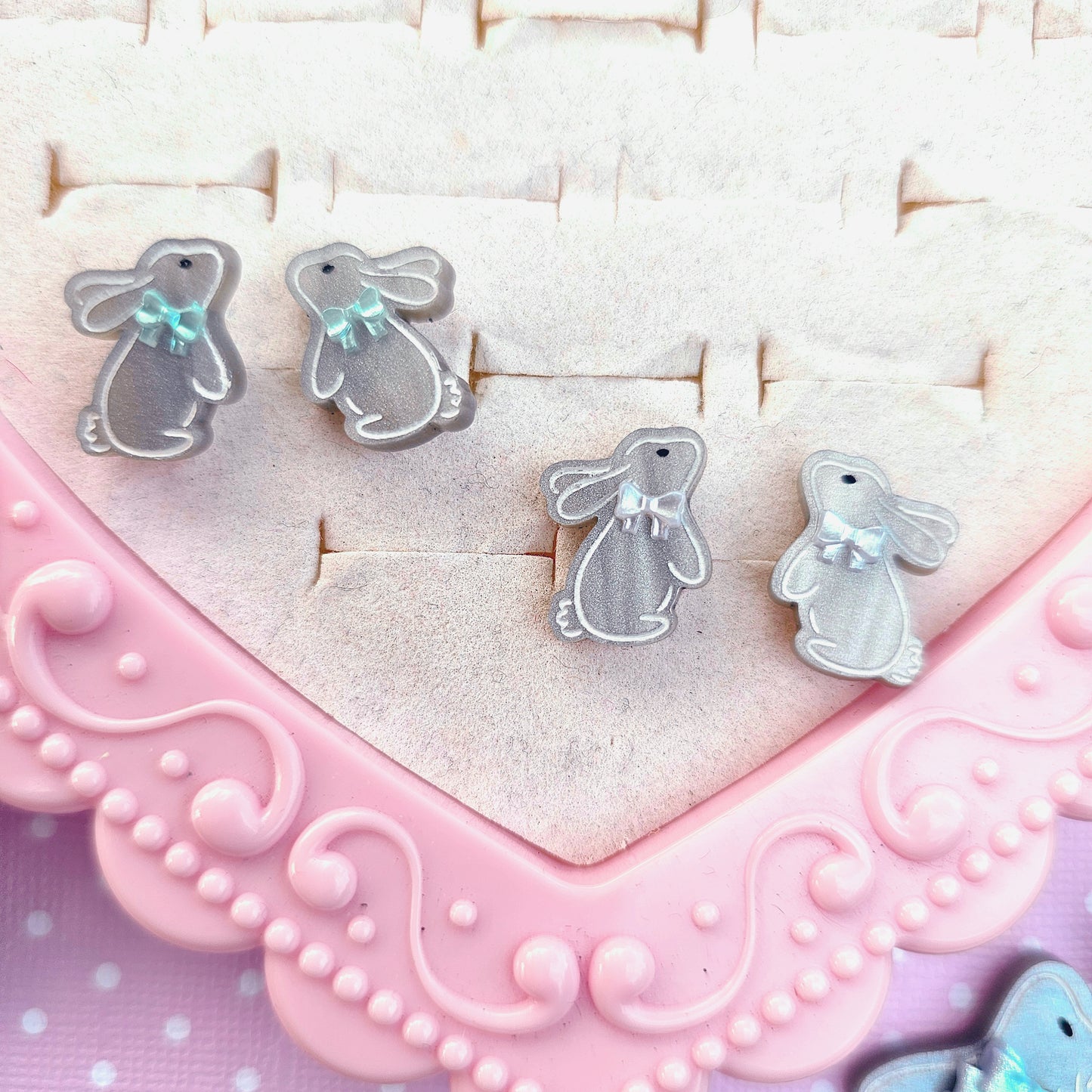 Easter Bunny Studs | Rabbit Studs | White Bunny Earrings | Brown Bunny | Easter Earrings | Easter Studs