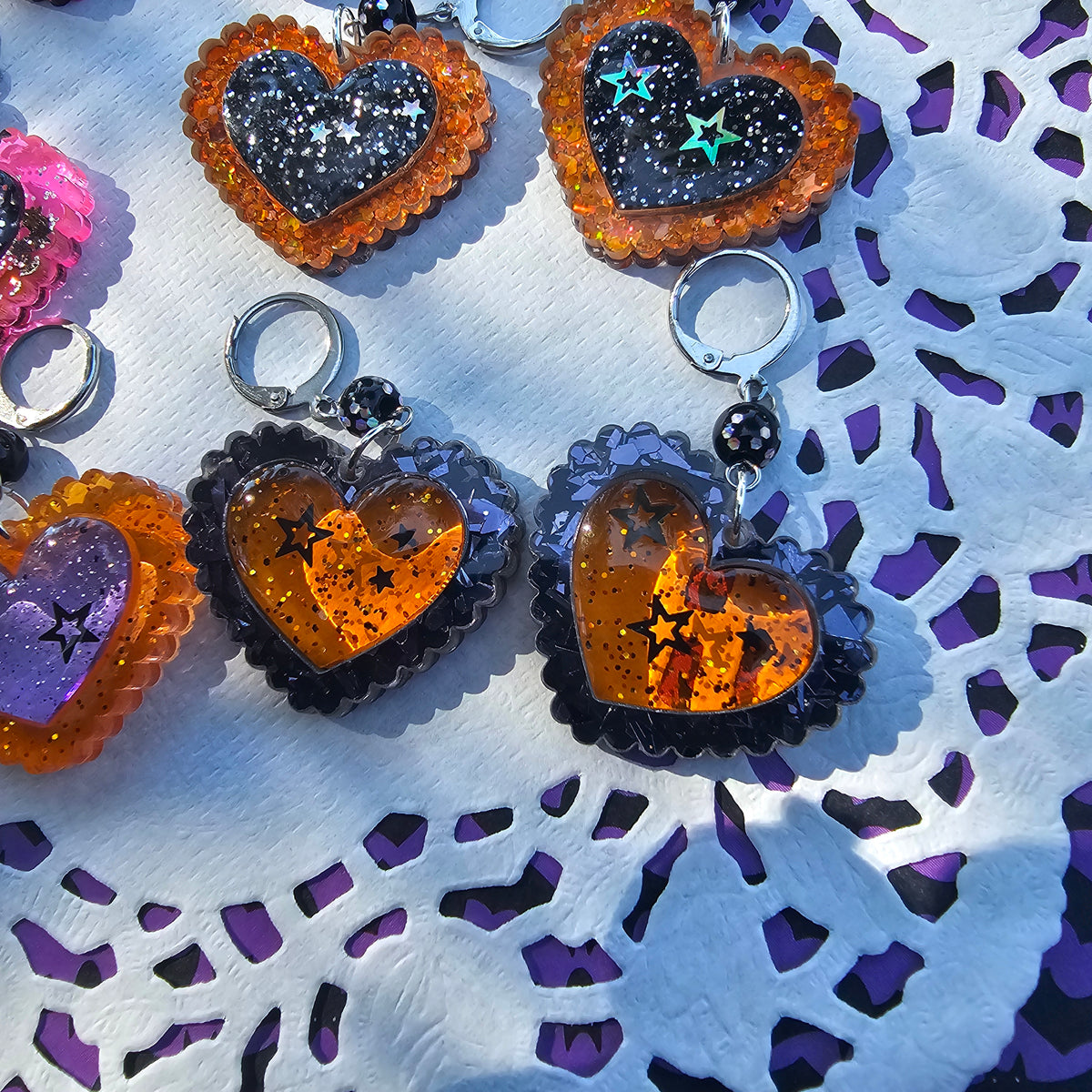 Halloween Heart Earrings | Goth Earrings | Gothic Lolita Earrings