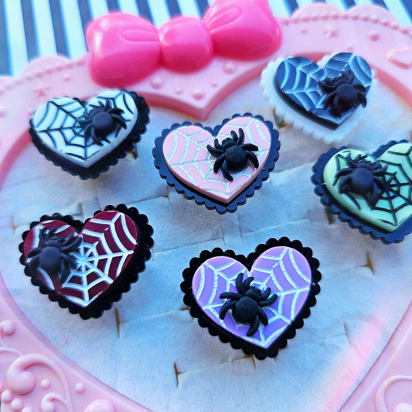 Elegant Spiderweb Ring | Halloween Ring | Heart Ring | Spider Ring | Pastel Halloween