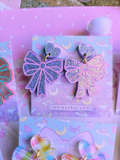 Easter Bow Earrings | Pink Earrings | Lolita Earrings | Statement Earrings | Cottage Core Earrings