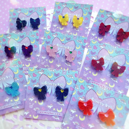 Sailor Moon Bow Stud Earring | Magical Girl Bow Stud Earring | Anime Stud