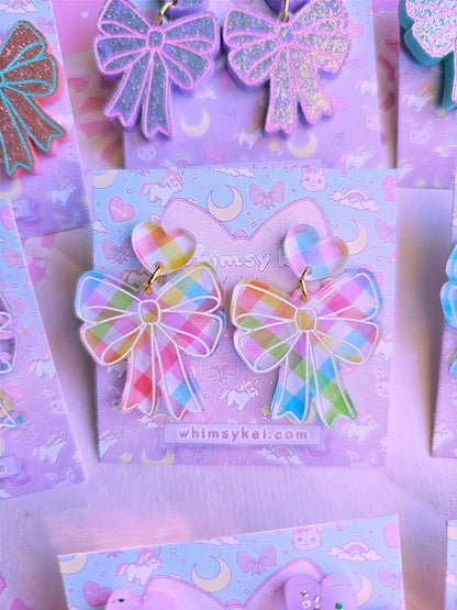 Easter Bow Earrings | Pink Earrings | Lolita Earrings | Statement Earrings | Cottage Core Earrings