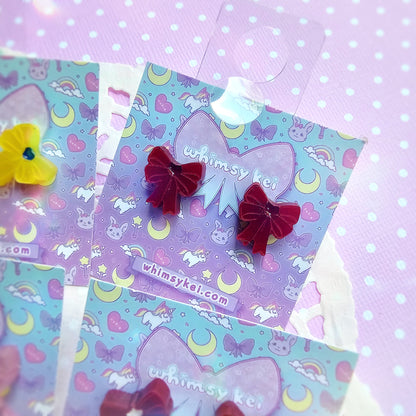 Sailor Moon Bow Stud Earring | Magical Girl Bow Stud Earring | Anime Stud