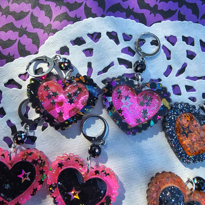 Halloween Heart Earrings | Goth Earrings | Gothic Lolita Earrings