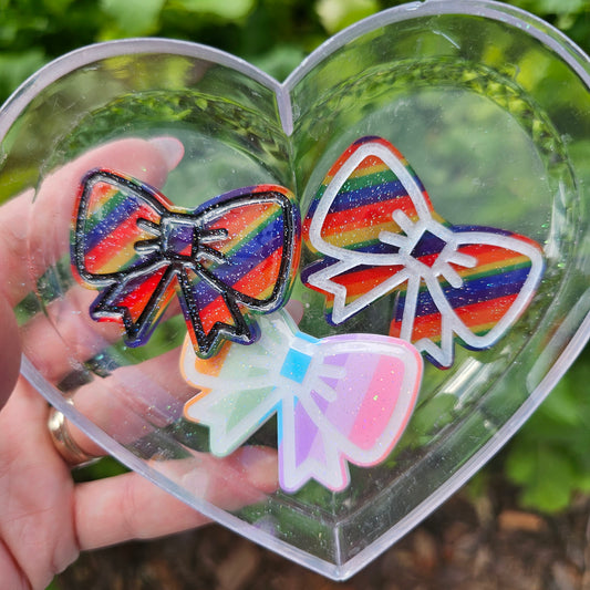 Rainbow Bow Hairclip | Rainbow Clip | Valentines Clip | Lolita Clip | Fairy Kei Clip | Decora Kei