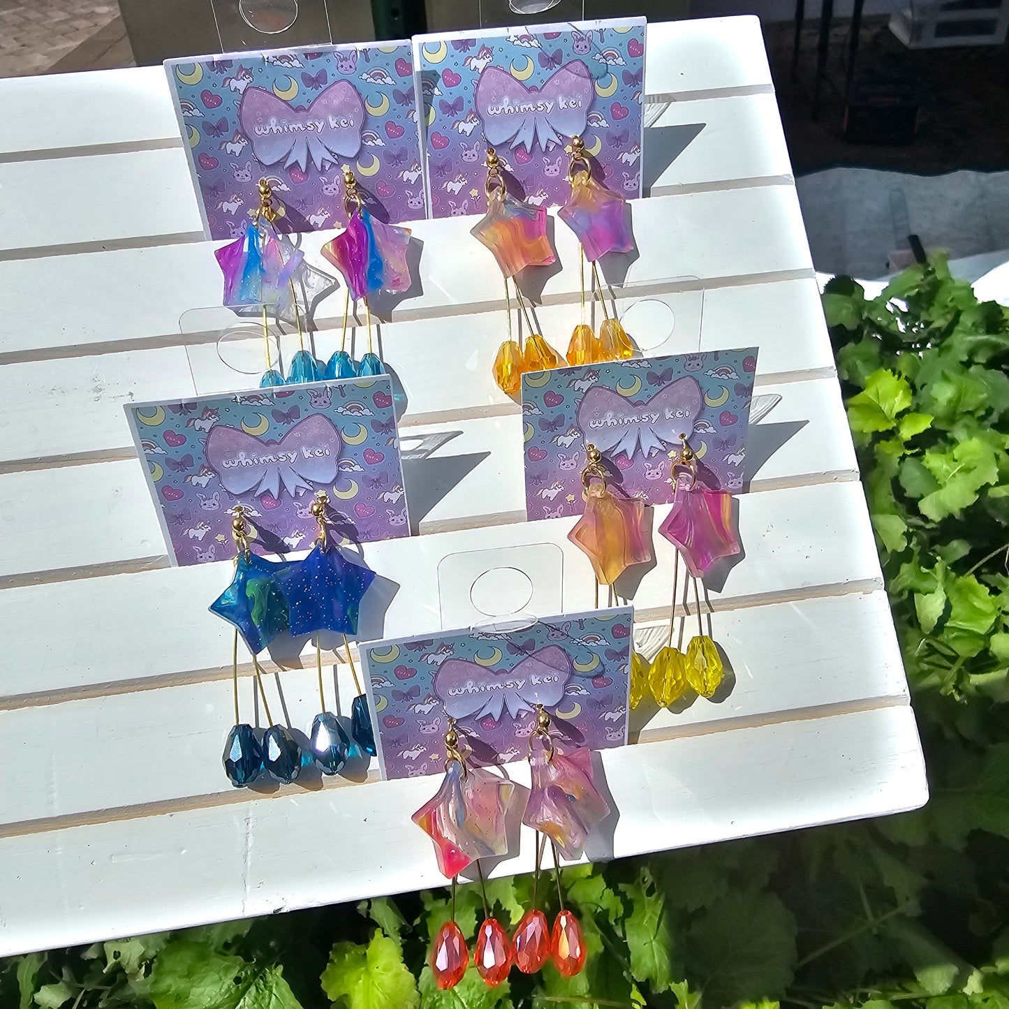 Marble Star Earrings | Mahou Kei Earrings | Fairy Kei | Star Stud Earrings | Pastel Earrings