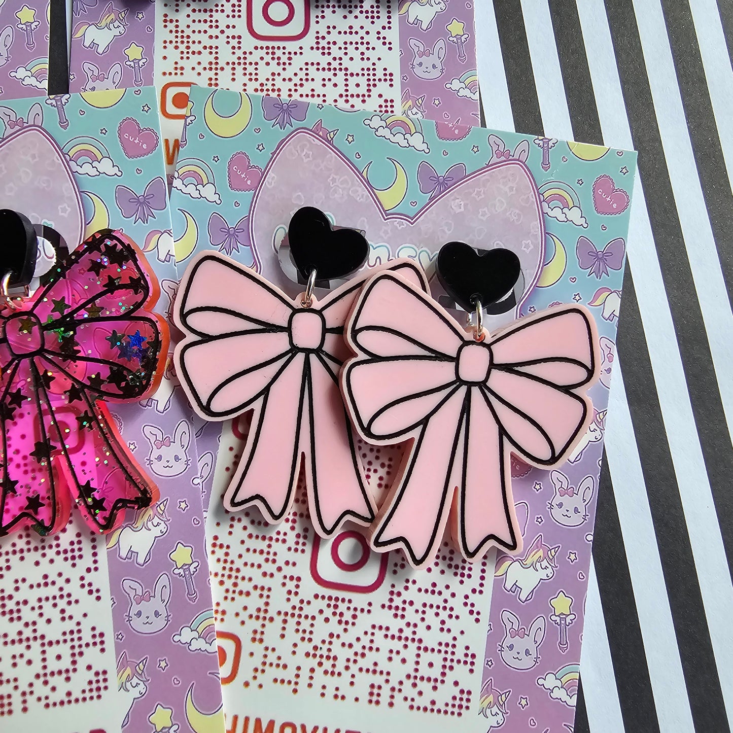 Halloween Bow Earrings | Halloween Earrings | Lolita Earrings | Statement Earrings | Gothic Earrings