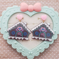 Gingerbread Earrings | Gingerbread House Earrings | Fake Cookie Earrings | Christmas Earrings | Sweet Lolita Earrings | Sweets Earrings | Christmas Jewelry