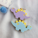 Pastel Stegosaurus Earrings | Pastel Dinosaur Earrings | Dino Core | Dino Kei | Kawaii Dinosaurs