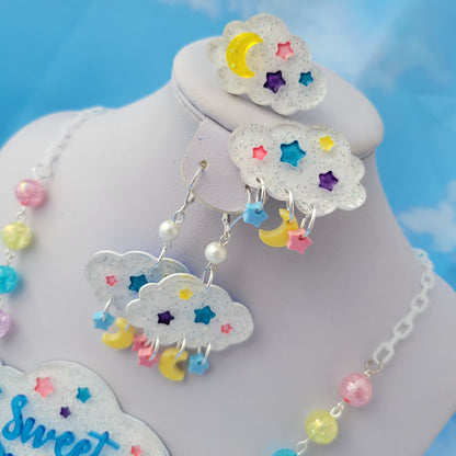 Sweet Dreams Hair Clip | Sparkly Cloud Clip | Pastel Star Clip | Sweet Lolita Clip | Cloud Barrette