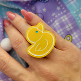 Rubber Ducky Ring | Yellow Duck Ring | Kitschy Ring | Kawaii Duck