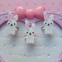 White Bunny Ring | Easter Bunny | White Rabbit | Sweet Lolita Ring | Kawaii Ring | Yume Kawaii | Kawaii Bunny | Pastel Kei Bunny
