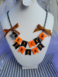 Trick or Treat Necklace | Halloween Banner Necklace | Halloween Necklace | Pennant Necklace | Gothic Lolita Necklace