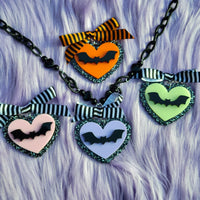 Bat Cameo Necklace | Pastel Goth Cameo Bats | Gothic Lolita Necklace | Halloween Necklace