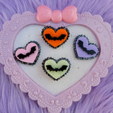 Bat Cameo Pin | Pastel Goth Cameo Bats | Gothic Lolita Brooch | Halloween Brooch | Halloween Pin | Heart Brooch | Bat Brooch